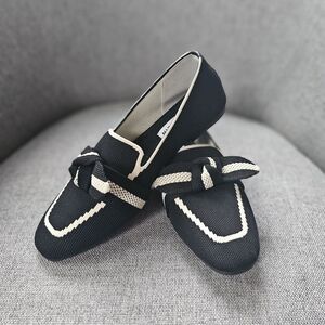 Elegant Black and Cream Loafers